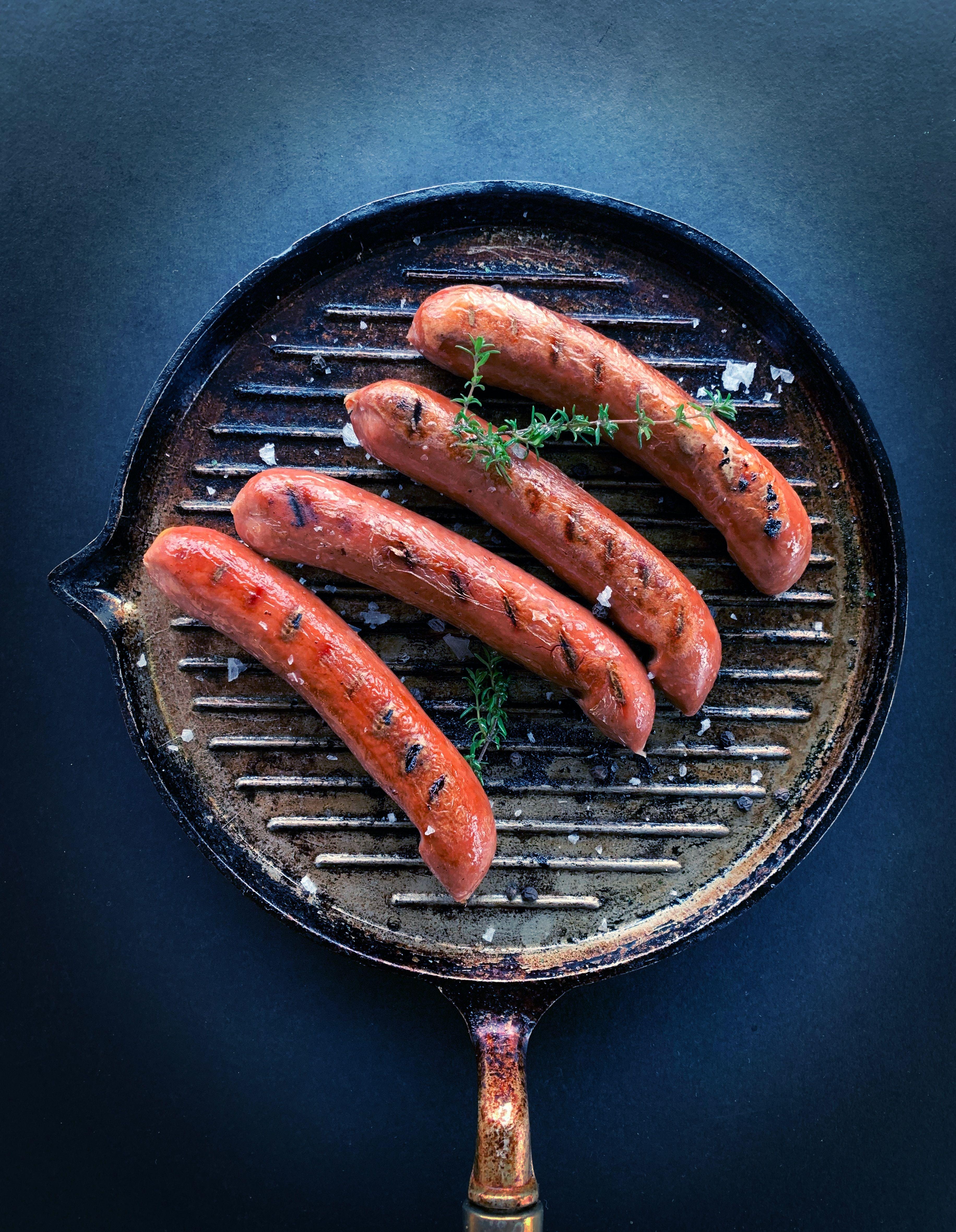 sausages in a skillet